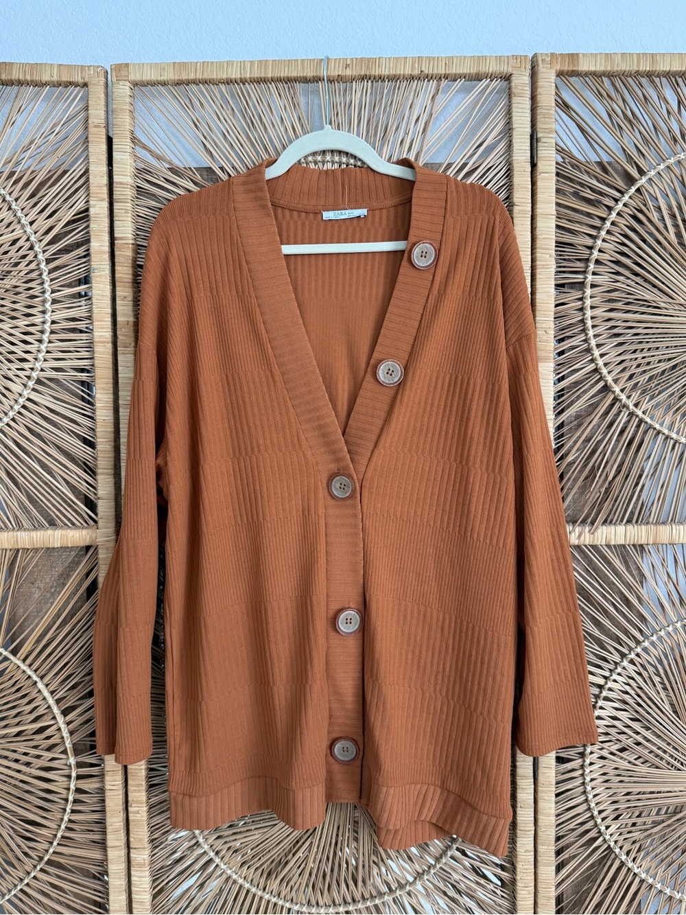 Zara Rust Button-Front Women's Cardigan Small